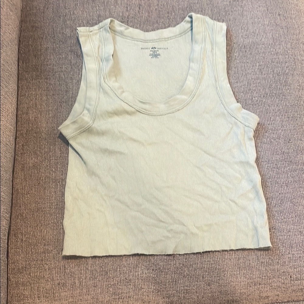 Brandy Melville light army green Fitted Crop Tank Top